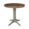 International Concepts Round 36 in Rd Extension Dining Table, 2 X-Back Counter Ht Stools, Hickory/Stone, 36 W, 48 L, Wood K41-36RXT-27B-S6132-2 - alternate 4